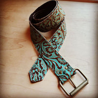 Thumbnail for Cowboy Turquoise Genuine Leather Belt 50 inch
