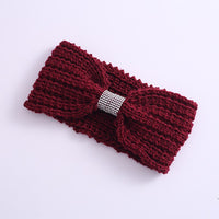 Thumbnail for WINTER RHINESTONE BOW KNITTED HEAD BAND