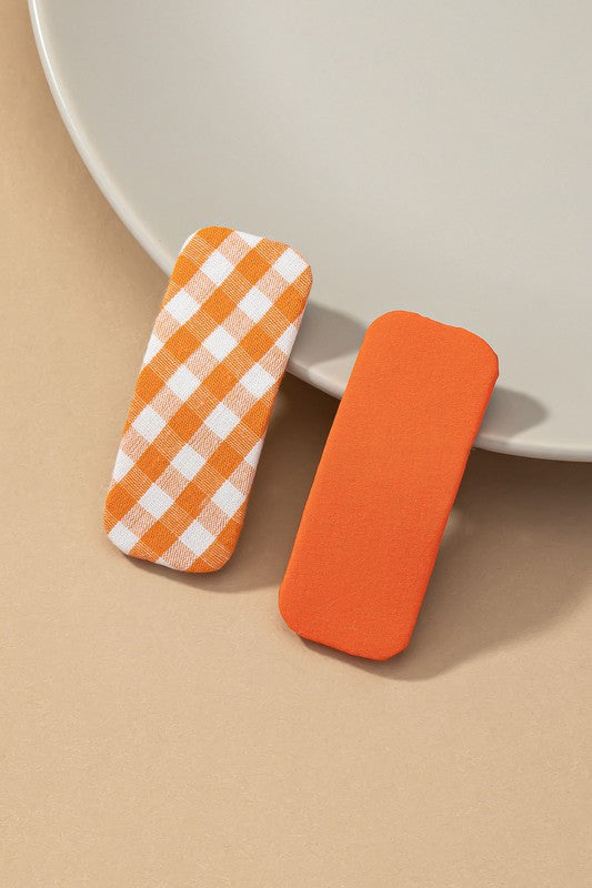 Set of 2 fabric hair snap clips