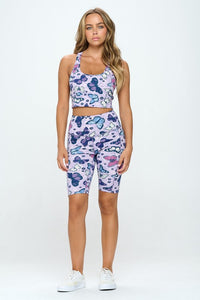 Thumbnail for Butterfly print activewear set