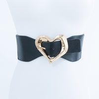Thumbnail for GOLD HEART SHAPED BUCKLE FASHION BELT