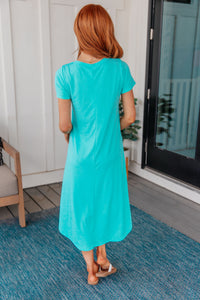 Thumbnail for Dolman Sleeve Maxi Dress in Neon Blue