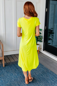 Thumbnail for Dolman Sleeve Maxi Dress in Neon Yellow