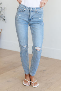 Thumbnail for Eloise Mid Rise Control Top Distressed Skinny Jeans