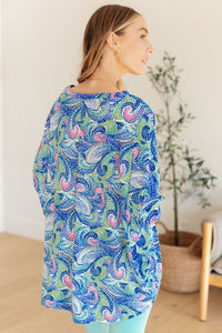 Thumbnail for Essential Blouse in Painted Blue Mix