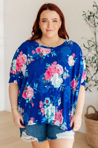 Thumbnail for Essential Blouse in Royal and Pink Floral