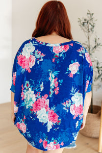 Thumbnail for Essential Blouse in Royal and Pink Floral