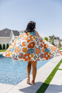 Thumbnail for Luxury Beach Towel in Bright Retro Floral