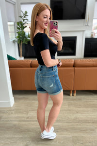 Thumbnail for Jessica High Rise Control Top Vintage Wash Cuffed Shorts