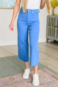 Thumbnail for Lisa High Rise Control Top Wide Leg Crop Jeans in Sky Blue
