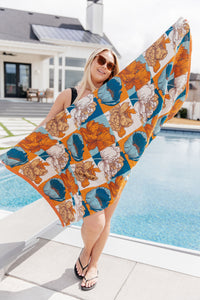 Thumbnail for Luxury Beach Towel in Block Floral