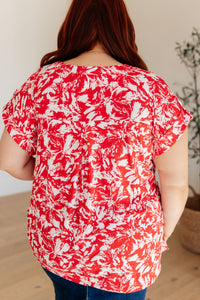 Thumbnail for Lizzy Cap Sleeve Top in Red Floral