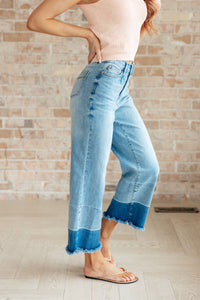 Thumbnail for Olivia High Rise Wide Leg Crop Jeans in Medium Wash