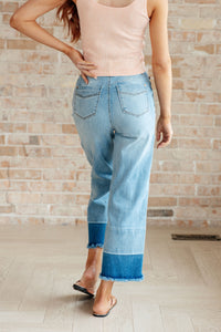 Thumbnail for Olivia High Rise Wide Leg Crop Jeans in Medium Wash