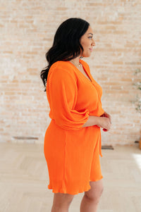 Thumbnail for Roll With me Romper in Tangerine