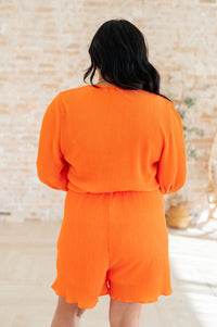 Thumbnail for Roll With me Romper in Tangerine
