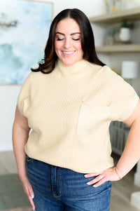Thumbnail for This Little Life Mock Neck Short Sleeve Sweater in Oatmeal
