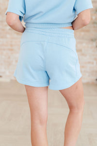 Thumbnail for We're Only Getting Better Drawstring Shorts in Sky Blue