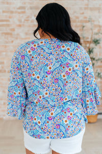 Thumbnail for Willow Bell Sleeve Top in Retro Ditsy Floral