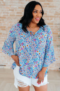 Thumbnail for Willow Bell Sleeve Top in Retro Ditsy Floral