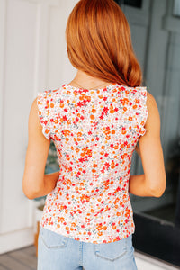 Thumbnail for Sweet Something Flutter Sleeve Floral Top