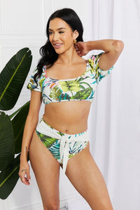 Thumbnail for Marina West Swim Vacay Ready Puff Sleeve Bikini in Floral