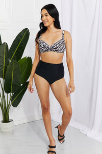 Thumbnail for Marina West Swim Take A Dip Twist High-Rise Bikini in Leopard