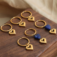 Thumbnail for Heart Shape Lapis Lazuli Dangle Earrings