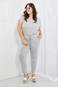 Thumbnail for Culture Code Comfy Days Full Size Boat Neck Jumpsuit in Grey