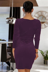 Thumbnail for Surplice Long Sleeve Mini Dress