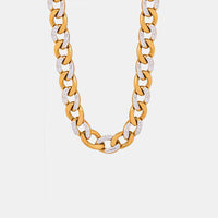 Thumbnail for Zircon Titanium Steel Chunky Chain Necklace
