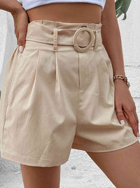 Thumbnail for Belted Shorts with Pockets