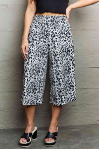 Thumbnail for Ninexis Leopard High Waist Flowy Wide Leg Pants with Pockets