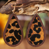 Thumbnail for Sequin Wood Teardrop Earrings