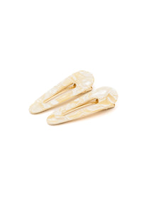 Thumbnail for 2 Pack Teardrop Hair Clip in Gold Shell