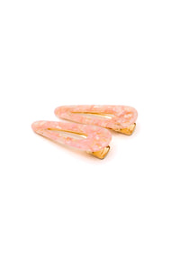Thumbnail for 2 Pack Teardrop Hair Clip in Pink Shell