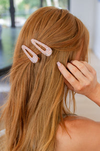 Thumbnail for 2 Pack Teardrop Hair Clip in Pink Shell