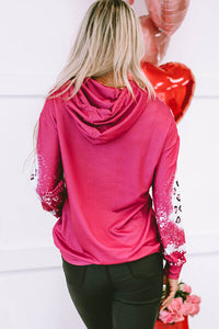 Thumbnail for LOVE Heart Drawstring Dropped Shoulder Hoodie