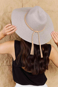 Thumbnail for Fame Keep Me Close Straw Braided Rope Strap Fedora Hat