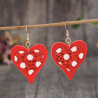 Thumbnail for Sequin Heart Leather Drop Earrings