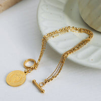 Thumbnail for Coin Pendant Toggle clasp 18K Gold-Plated Bracelet