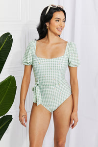 Thumbnail for Marina West Swim Salty Air Puff Sleeve One-Piece in Sage