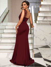 Thumbnail for Rhinestone One-Shoulder Formal Dress