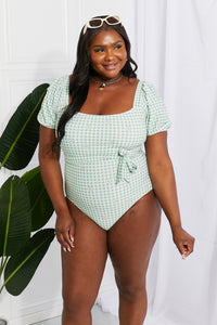 Thumbnail for Marina West Swim Salty Air Puff Sleeve One-Piece in Sage