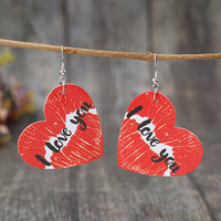 Thumbnail for I LOVE YOU Heart Leather Earrings