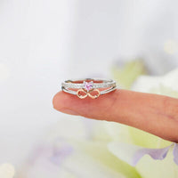 Thumbnail for Heart Number 8 Zircon Double-Layered Ring
