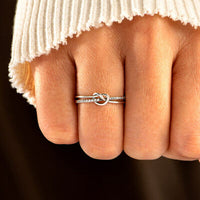 Thumbnail for 925 Sterling Silver Double-Layered Knot Ring
