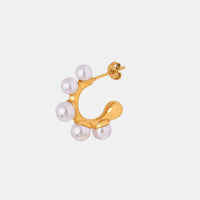 Thumbnail for Synthetic Pearl 18K Gold-Plated Earrings