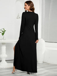 Thumbnail for V-Neck Long Sleeve Split Dress