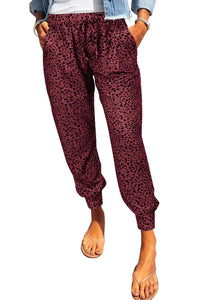 Thumbnail for Double Take Leopard Print Joggers with Pockets